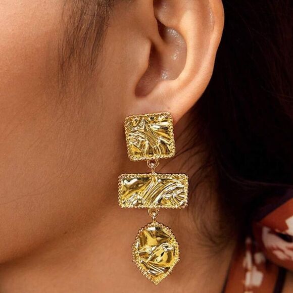 Anthropologie Jewelry - Gold-Tone Dangle Earrings A1205